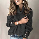 Emilia - Langärmelig Rollkragenpullover Mit Schaltflächen
