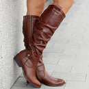 Sylvia - Bequeme kniehohe Stiefel aus Wildleder mit seitlichem Reißverschluss
