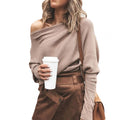 Isabel - Bequemer schulterfreier Langarmpullover mit lockerer Passform