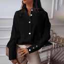 Klara - Luxuriöse Schlanke Passform Bluse mit langen Ärmeln und Knöpfen