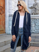 Emilia - Langärmelige Reißverschluss Kapuze Jacke Mit Taschen