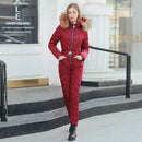 Alina - Langarm Pelz Kapuzenpullover Warm Jumpsuits mit Reißverschluss