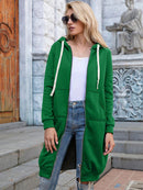 Emilia - Langärmelige Reißverschluss Kapuze Jacke Mit Taschen