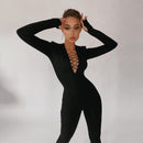 Nova - Lässiger Jumpsuit mit V-Ausschnitt und langen Ärmeln