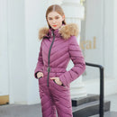 Alina - Langarm Pelz Kapuzenpullover Warm Jumpsuits mit Reißverschluss