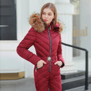Alina - Langarm Pelz Kapuzenpullover Warm Jumpsuits mit Reißverschluss