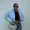 Carla - Bequeme Stehkragen Pufferjacke mit langen Ärmeln