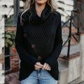 Lisa - Warmer Langärmeliger Rollkragenpullover Pullover Mit Schaltflächen
