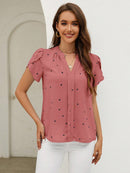 Anaya – Bluse mit V-Ausschnitt, Puffärmeln und Knopfleiste