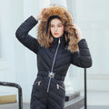 Alina - Langarm Pelz Kapuzenpullover Warm Jumpsuits mit Reißverschluss