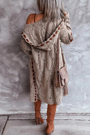 Hilda - Langärmelig Gestrickte Strickjacke Mit Kapuze