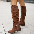 Sylvia - Bequeme kniehohe Stiefel aus Wildleder mit seitlichem Reißverschluss
