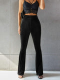 Noelia – Bequeme Schlaghose hoher Taille Hose mit Schlank Fit