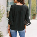 Marla – Stylische V Ausschnitt Bluse mit langen Ärmeln und bequemer Passform