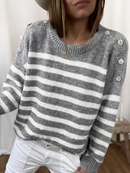 Chloe - Müheloser Stil Weicher Streifenpullover Mit Langen Ärmeln