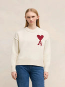 Laura - Luxuriöser Rundhalsausschnitt Herzmuster Pullover mit langen Ärmeln