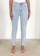 Manuela - Bequeme Hoch tailliert schlanke Passform Jeans mit Taschen