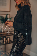 Hanna - Bequeme hohe Taille Paillettenrock für luxuriösen Look