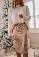 Hanna - Bequeme hohe Taille Paillettenrock für luxuriösen Look