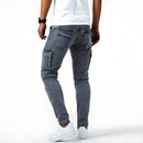 Jaxon - Lässige Schlanke Passform Seitentaschen Denim Cargohosen