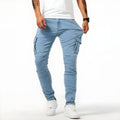 Jaxon - Lässige Schlanke Passform Seitentaschen Denim Cargohosen