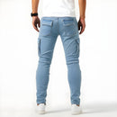 Jaxon - Lässige Schlanke Passform Seitentaschen Denim Cargohosen