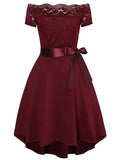 Virella – Off-Shoulder-Ausgestelltes Kleid mit elegantem hohen Saum