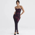 Kiara - Elegantes Maxikleid mit bedrucktem Muster und zartem Riemen-Detail