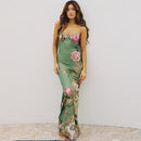 Collins - Ärmelloses Florales V-Ausschnitt-Kleid
