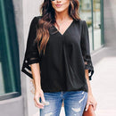 Marla – Stylische V Ausschnitt Bluse mit langen Ärmeln und bequemer Passform