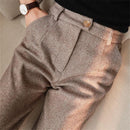 Carl - Lässige Tailored Hosen mit hoher Taille Taschen und Knopf