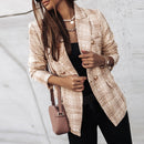Adia - Stilvoller Doppelreihiger Karierter Blazer