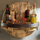 BarrelRack - Rundes Wandregal für Whiskey Flaschen mit Vintage Fass