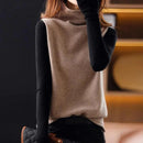 Emma - Eleganter zweifarbiger Rollkragenpullover aus Wolle