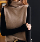 Emma - Eleganter zweifarbiger Rollkragenpullover aus Wolle