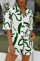 Isla – Modernes Zweiteiler-Set mit Kurzarm-Top und lockeren Shorts