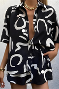 Isla – Modernes Zweiteiler-Set mit Kurzarm-Top und lockeren Shorts
