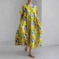 Wirka - Bedrucktes Kleid mit Rundhalsausschnitt und kurzen Ärmeln