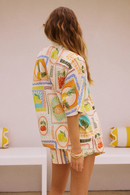 Selina – Zweiteiliges Satz mit bedrucktem Shirt und Kurze Hosen im Entspannte Passform