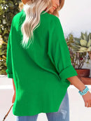 Susanna - Langärmelige lockere Bluse mit Knöpfen und Tasche