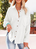Susanna - Langärmelige lockere Bluse mit Knöpfen und Tasche