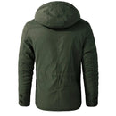 Jonas - Langärmeliger Mehrere Taschen Vlies Kapuze Parka Mantel