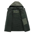 Jonas - Langärmeliger Mehrere Taschen Vlies Kapuze Parka Mantel
