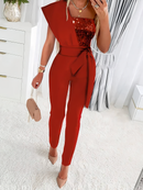 Hanna – Stylischer Eine Schulter Jumpsuit mit Taillengürtel