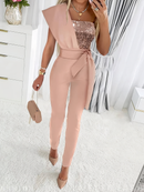 Hanna – Stylischer Eine Schulter Jumpsuit mit Taillengürtel