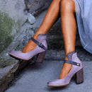 Elke - Bequeme Knöchelriemen Schnallenschuhe mit rutschfesten Hohe Absätze