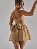 Monika - Modisches trägerloses Minikleid mit rückenfreiem Gestaltung