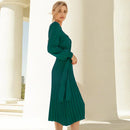 Emilia - Casual Rundhalsausschnitt slim fit Strickkleid mit langen Ärmeln