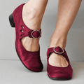 Yolina - Modische dickem Absatz Schuhe mit Schnalle und rutschfest Komfort