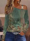 Lina – Lässiges Off-Shoulder-Top mit Schnallenriemen-Detail